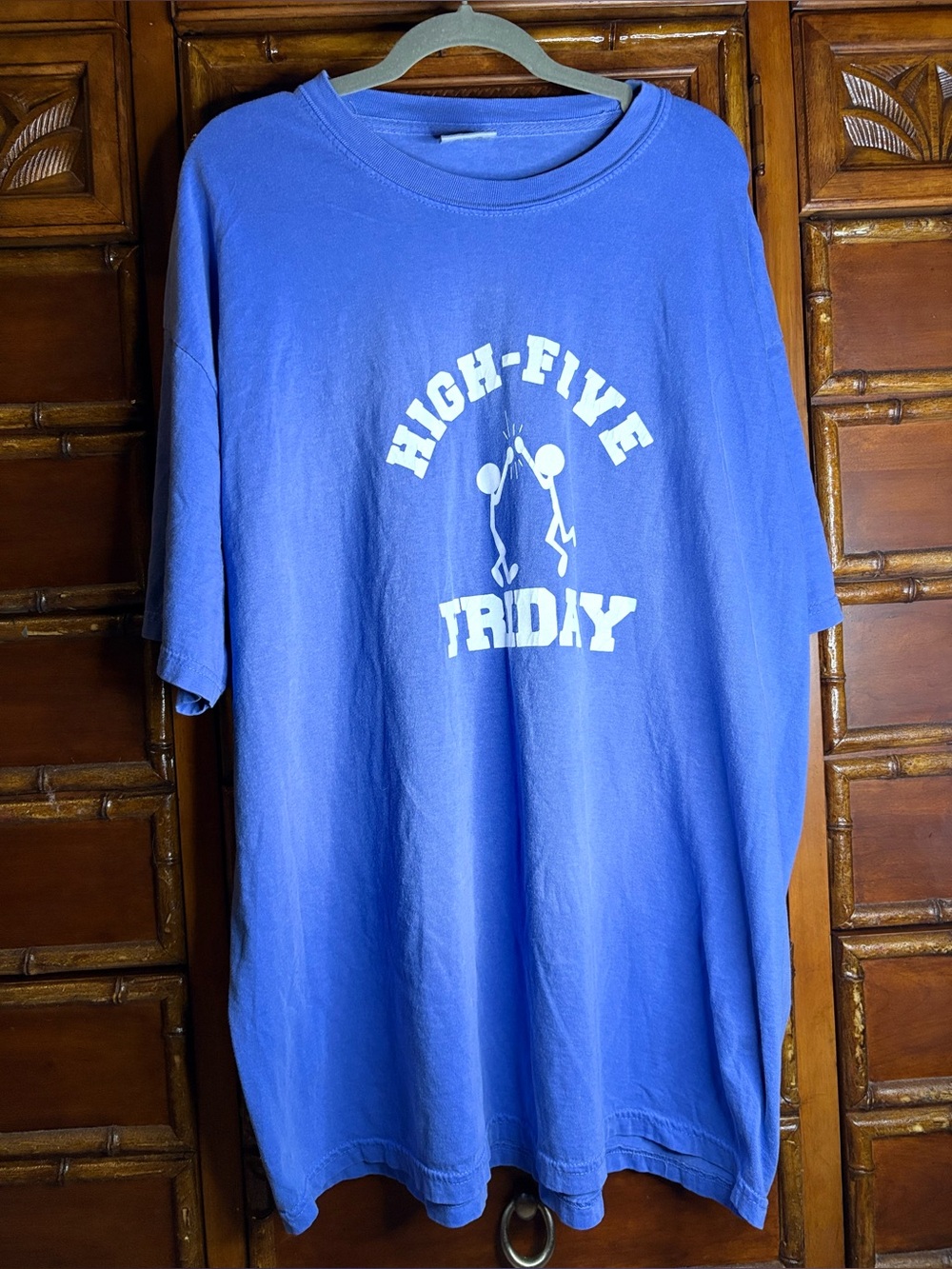 Comfort Colors Blue 'High-Five Friday' Graphic Short Sleeve Tee